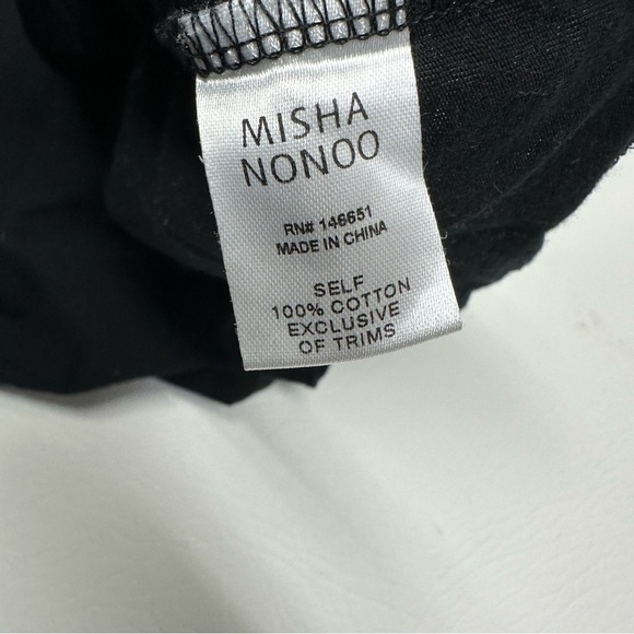 Misha Nonoo Women’s large black Pullover Crewneck Tee T-Shirt Top Short Sleeve - Picture 7 of 9
